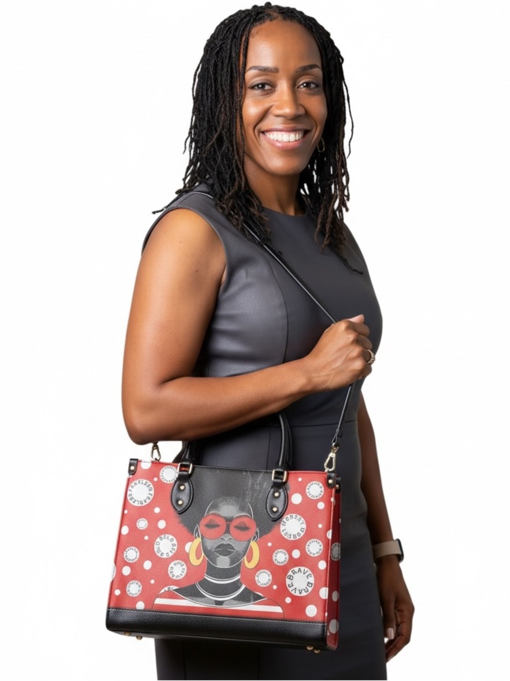 Afroyla Strawberry Marigold Pop Graphic Satchel Tote Crossbody Satchel